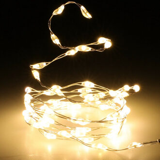 Lumineo 1x christmas decoration draadverlichting - zilver- 132 leds - wit - op batterij - 200 cm