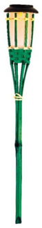Lumineo 1x Groene buiten/tuin LED fakkel Bodi solar verlichting 54 cm vlam