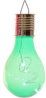 Lumineo 1x Solarlamp lampbolletje/peertje op zonne-energie 14 cm groen