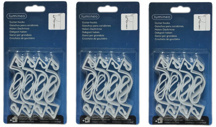 Lumineo 48x Kerstverlichting/feestverlichting bevestiging dakgoot ophang haakjes