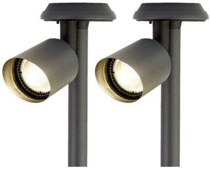 Lumineo 4x solar spotlight/tuinpad verlichting op zonne-energie 25 cm