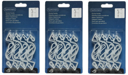 Lumineo 80x Kerstverlichting/feestverlichting bevestiging dakgoot ophang haakjes