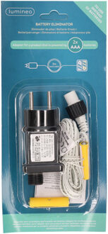 Lumineo Adapter - 2x AAA batterijen - batterij vervanger - 300 cm aanloopsnoer - IP20