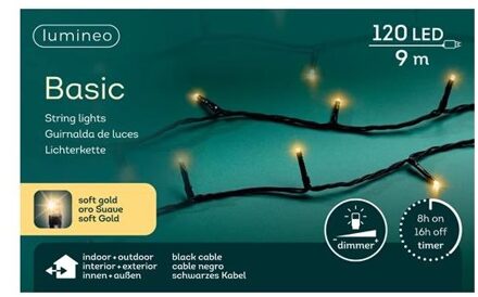 Lumineo Basic kerstverlichting 120LED Champagne zwart