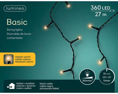 Lumineo Basic Verlichting Klassiek Warm 27 m/360 Lampjes Zwart