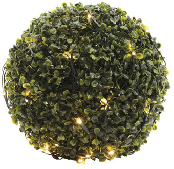 Lumineo Buxus kerstverlichting - 3x - lichtnet - 120 led lampjes - met timer - warm wit - 80 x 80 cm