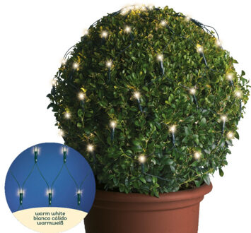 Lumineo Buxus kerstverlichting - 80 led lampjes - warm wit - lichtnet - 50 x 50 cm
