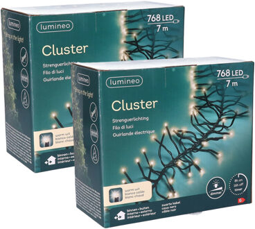 Lumineo Clusterverlichting - 2x - warm wit - 768 leds - 700 cm - kerstverlichting