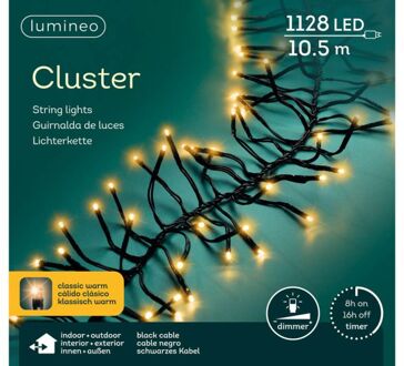 Lumineo Clusterverlichting Klassiek Warm 10 m/1128 Lampjes Zwart