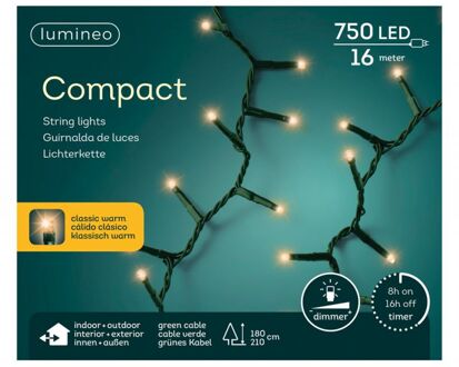 Lumineo Compact Verlichting Klassiek Warm 16 m/750 Lampjes Groen