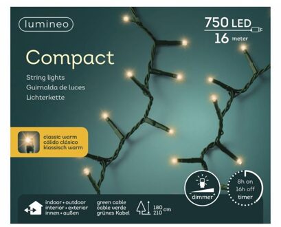 Lumineo Compact Verlichting Klassiek Warm 16 m/750 Lampjes Groen