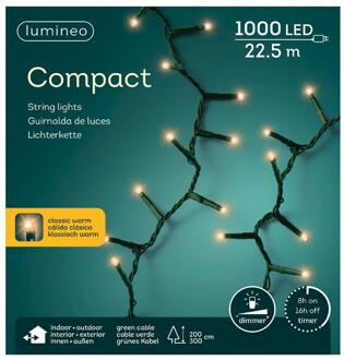Lumineo Compact Verlichting Klassiek Warm 22,5 m/1000 Lampjes Groen