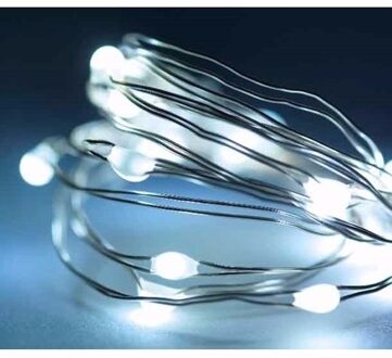 Lumineo draadverlichting - 3x pakjes - 20 led lampjes - helder wit - 95 cm - lichtdraad - zilver