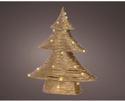 Lumineo everlands kunstkerstboom goud LED 10x34x40cm