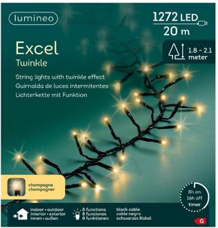 Lumineo Excel twinkel 1272LED 20M Champagne