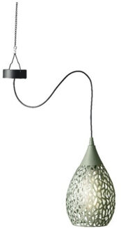 Lumineo Groene solar tuinverlichting hanglamp ijzer 21 cm - Buitenverlichting