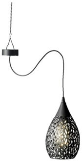 Lumineo Hanglamp solar - antraciet grijs - ijzer - 21 cm - tuinverlichting