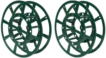 Lumineo haspel - 4x stuks - groen - kunststof - 20 cm - voor kerstverlichting - opruimen/opbergen