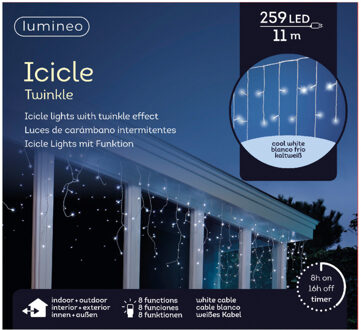 Lumineo IJspegel verlichting - 259 led lampjes - koel wit - 1100 cm - kerstverlichting - ijspegels
