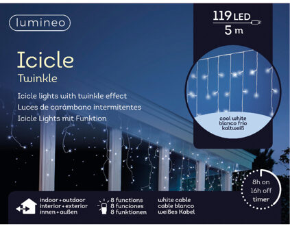 Lumineo IJspegel verlichting koel wit buiten 500 cm 119 lampjes