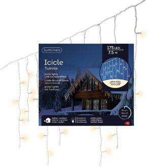 Lumineo Ijspegelverlichting - 175 led lampjes - warm wit - 750 cm- buiten - 8 functies -lichtsnoer