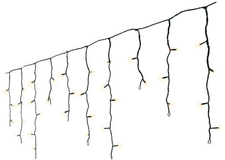 Lumineo Ijspegelverlichting - 2x - 259 led lampjes - warm wit - 1100 cm- buiten - 8 functies -lichtsnoer