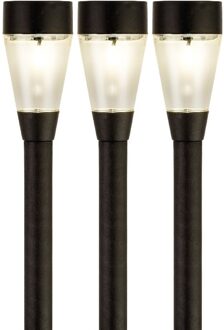 Lumineo Jive solar verlichting - 3x - buitenlamp/tuinlamp - LED - 32 cm