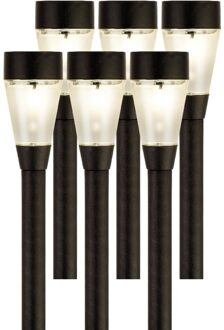 Lumineo Jive solar verlichting - 6x - buitenlamp/tuinlamp - LED - 32 cm