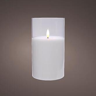 Lumineo Kaars glas d7.5h12.5cm helder Wit