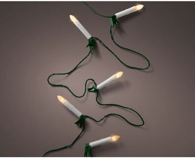 Lumineo kaarsen verlichting - 16 LED kaarsen - warm wit - 600 cm - Kerstverlichting kerstboom Groen