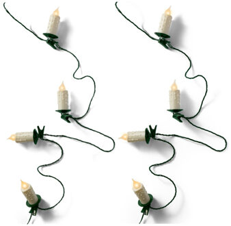 Lumineo Kaarsen verlichting - 2x - 30 LED druipkaarsen - 1160 cm - warm wit - kerstverlichting lichtsnoer