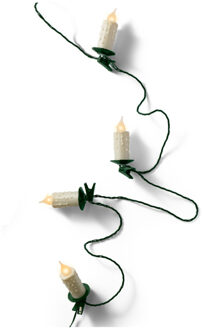 Lumineo Kaarsen verlichting - 30 LED druipkaarsen - 1160 cm - warm wit - kerstverlichting lichtsnoer Groen