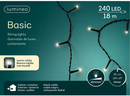 Lumineo Kerstboomverlichting - LED - warm wit - 240 lampjes - 18 meter