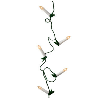 Lumineo Kerstboomverlichting - lichtsnoer - 30 kaarsen - warm wit - 725 cm - kerstversiering Groen