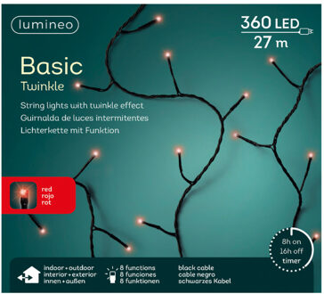 Lumineo Kerstboomverlichting - rood - twinkle - 32 meter - 360 lampjes - boomverlichting - Kerstverlichting kerstboom