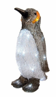 Lumineo Kerstfiguur verlicht - pinguin - LED - 17 x 17 x 33 cm