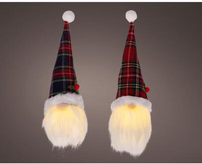 Lumineo Kersthanger gnoom LED polyester 6x6x20cm verschillende