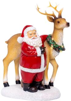 Lumineo Kerstscene kerstman LED 12x19x26cm multi