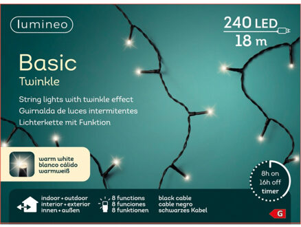 Lumineo kerstverlichting - 18 m - warm wit - 240 leds - kerstversiering
