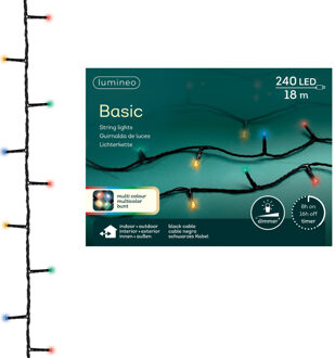 Lumineo Kerstverlichting - 240 led lampjes - gekleurd - 23 meter - buiten - lichtsnoer Multi