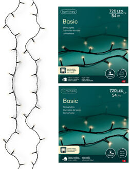 Lumineo Kerstverlichting - 2x - 720 led lampjes -warm wit -5400 cm - zwart snoer -timer en dimmer