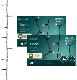 Lumineo Kerstverlichting - 2x - warm - wit - buiten - 180 lampjes - 13,5 meter
