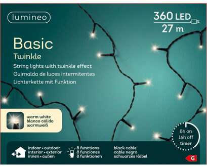 Lumineo kerstverlichting - 360 led lampjes - warm wit - 27 m - lichtsnoer