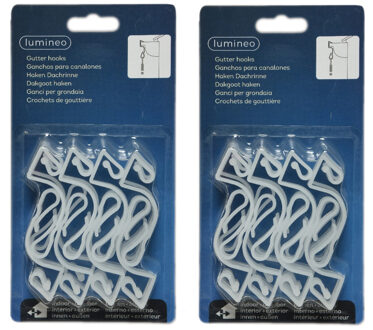 Lumineo Kerstverlichting bevestiging haakjes - 32x st - dakgoot haakjes voor lichtsnoeren