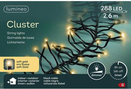 Lumineo Kerstverlichting Cluster 288LED softgold goud
