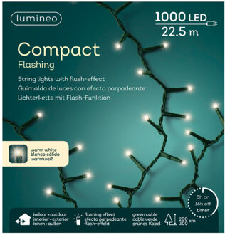 Lumineo Kerstverlichting Compact Flash warmwit buiten 1000 lampjes 25M