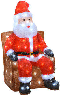 Lumineo Kerstverlichting figuur - kerstman in stoel - 32 x 36 x 60 cm - LED kerstfiguren