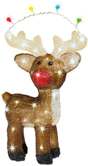 Lumineo Kerstverlichting figuur - rendier met lampjes - 17 x 33 x 47 cm - LED kerstfiguren