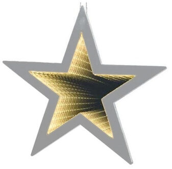 Lumineo Kerstverlichting LED 3D ster 35 cm warm wit op batterijen Goudkleurig