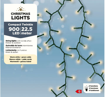 Lumineo Kerstverlichting LED compact 900L 22,5m zwart